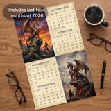 2027 Dragons Wall Calendar – 16-Month Fantasy Art