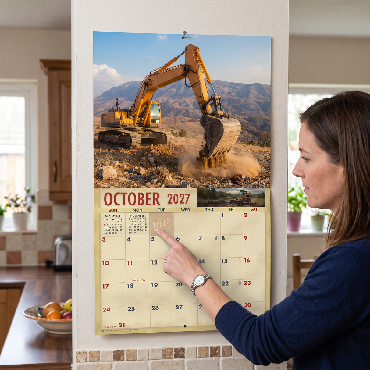 2027 Earth Movers Wall Calendar – 16-Month Heavy Equipment Photography