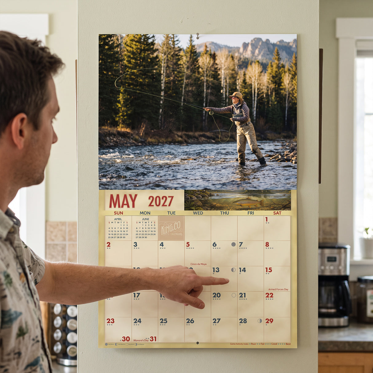 2027 Fly Fishing Wall Calendar – 16-Month Trout & River Photography