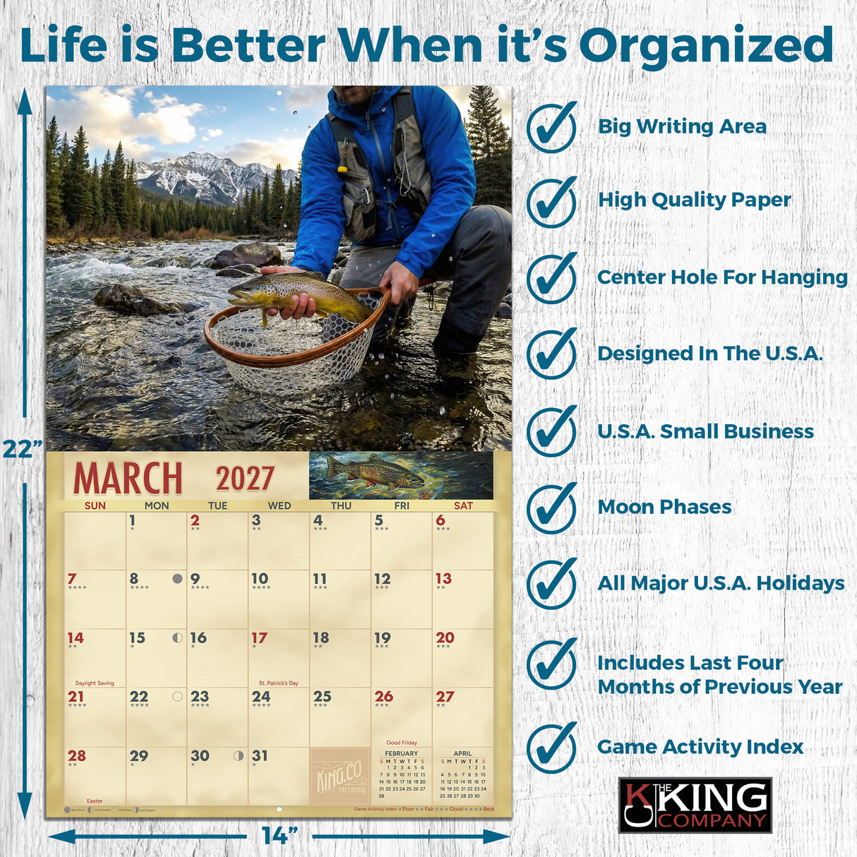 2027 Fly Fishing Wall Calendar – 16-Month Trout & River Photography