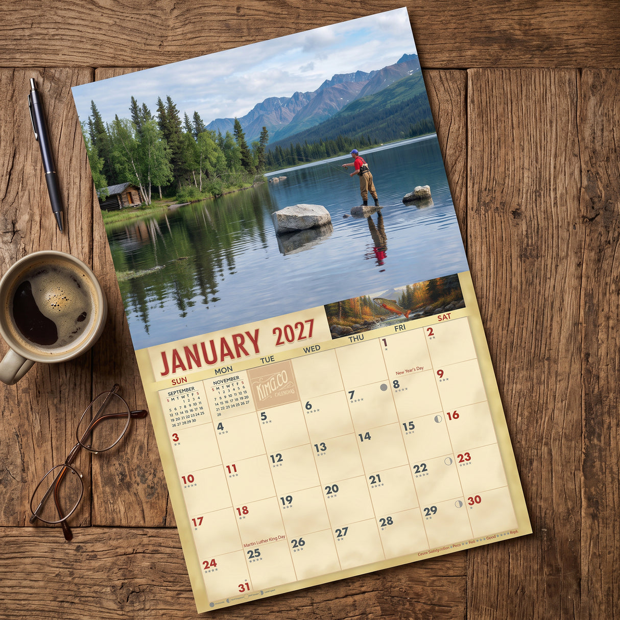 2027 Freshwater Fishing Wall Calendar – 16-Month Fishing Photography
