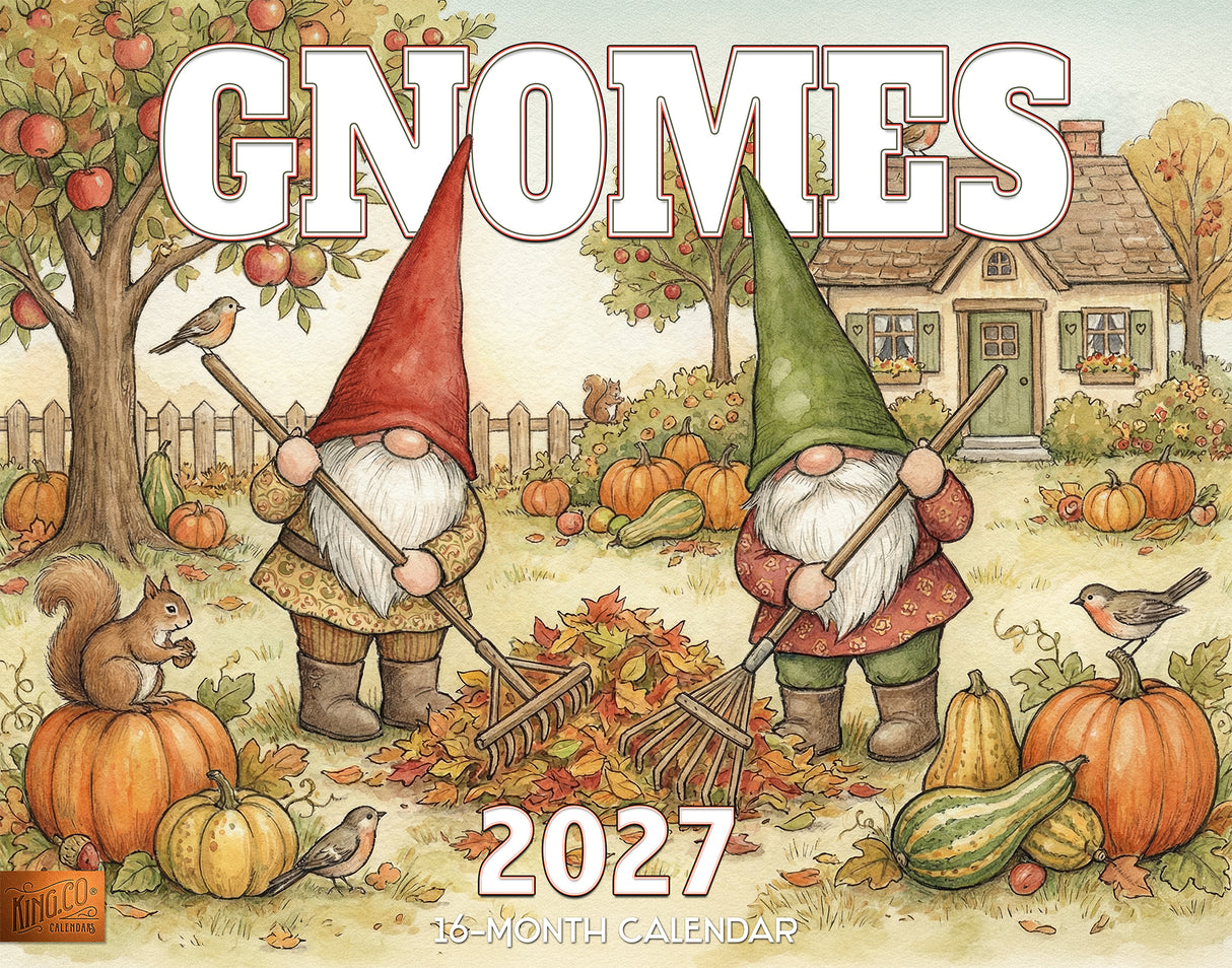 2027 Gnomes Wall Calendar – 16-Month Whimsical Art