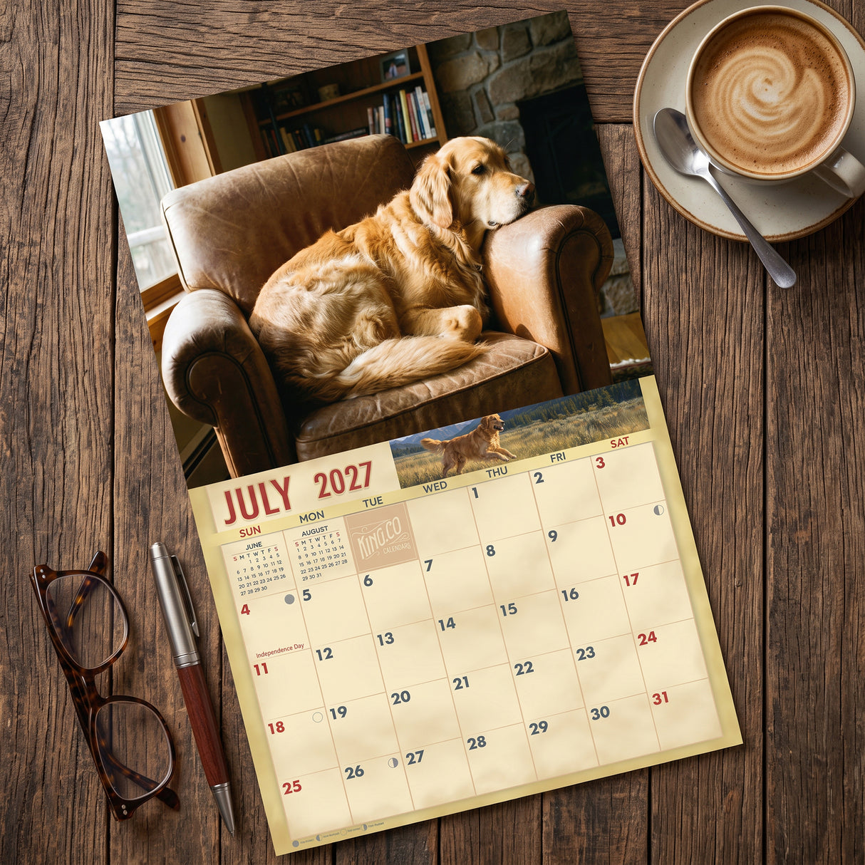 2027 Golden Retriever Wall Calendar – 16-Month Photography