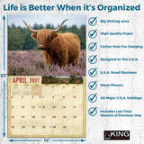 2027 Highland Cows Wall Calendar – 16-Month Cattle Photography