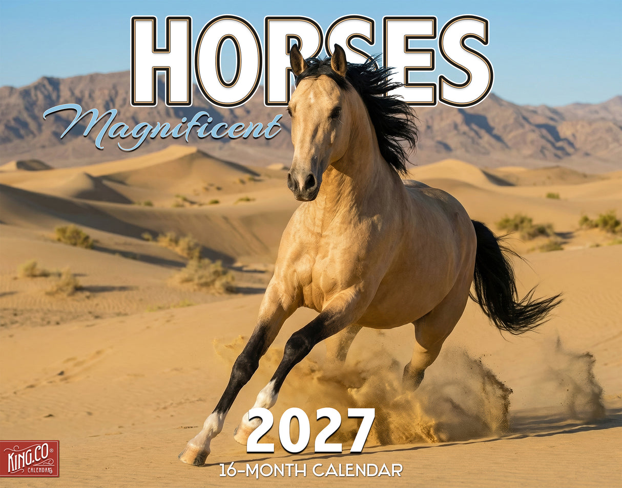 2027 Magnificent Horses Wall Calendar – 16-Month Photography