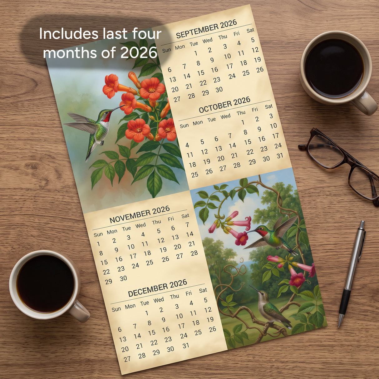 2027 Hummingbirds Wall Calendar – 16-Month Bird Photography