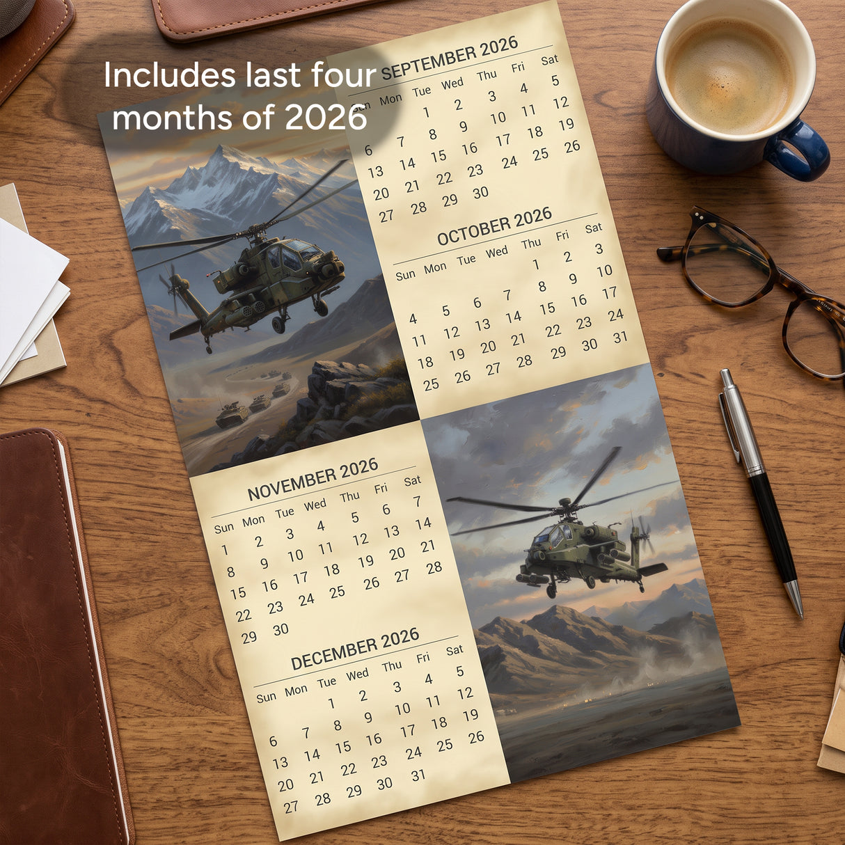 2027 Military Helicopters Wall Calendar – 16-Month Aviation Photography