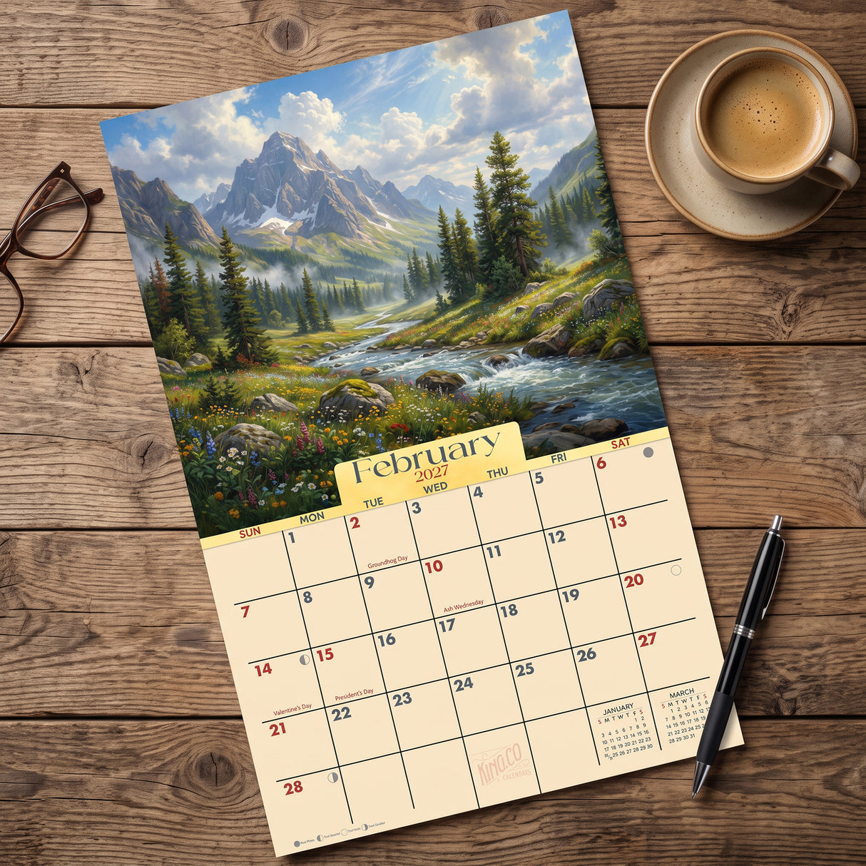 2027 Mountains Scenic Wall Calendar – 16-Month Scenic Art
