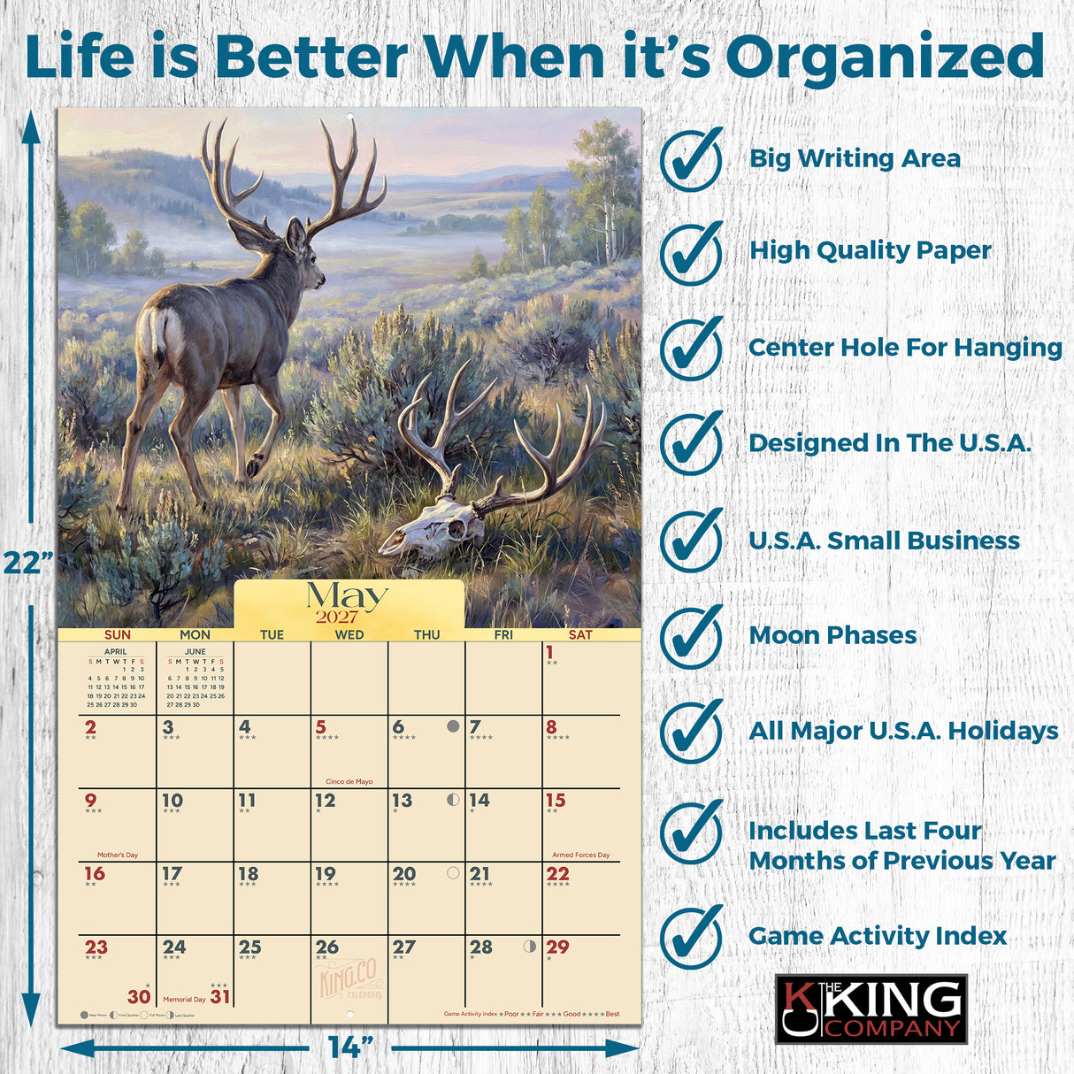 2027 Mule Deer Country Wall Calendar – 16-Month Artwork