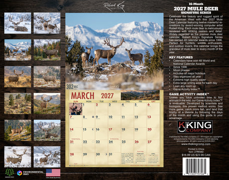 2027 Mule Deer Signature Series Wall Calendar – 16-Month