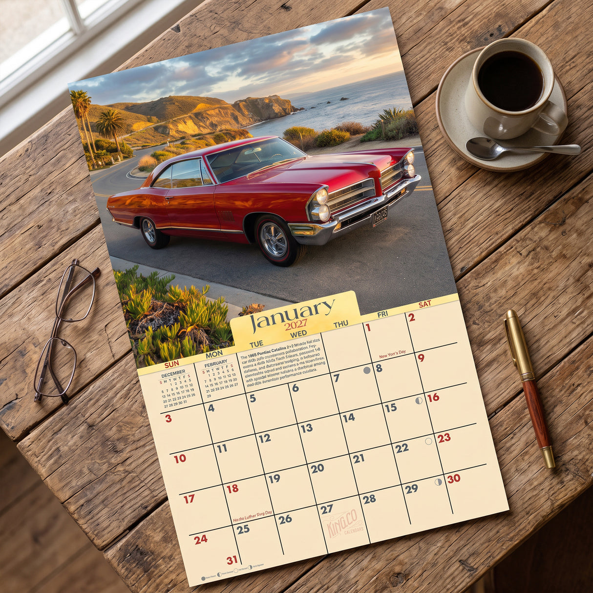 2027 American Muscle Cars Wall Calendar – 16-Month Photography