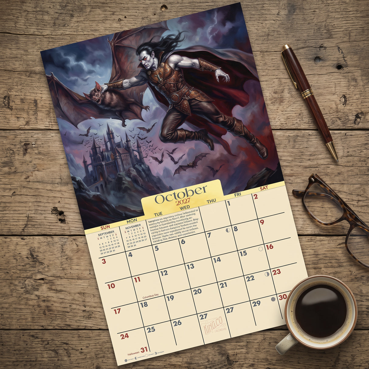 2027 Mythical Creatures Wall Calendar – 16-Month Fantasy Art