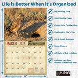 2027 Owls Wall Calendar – 16-Month Wildlife Photography