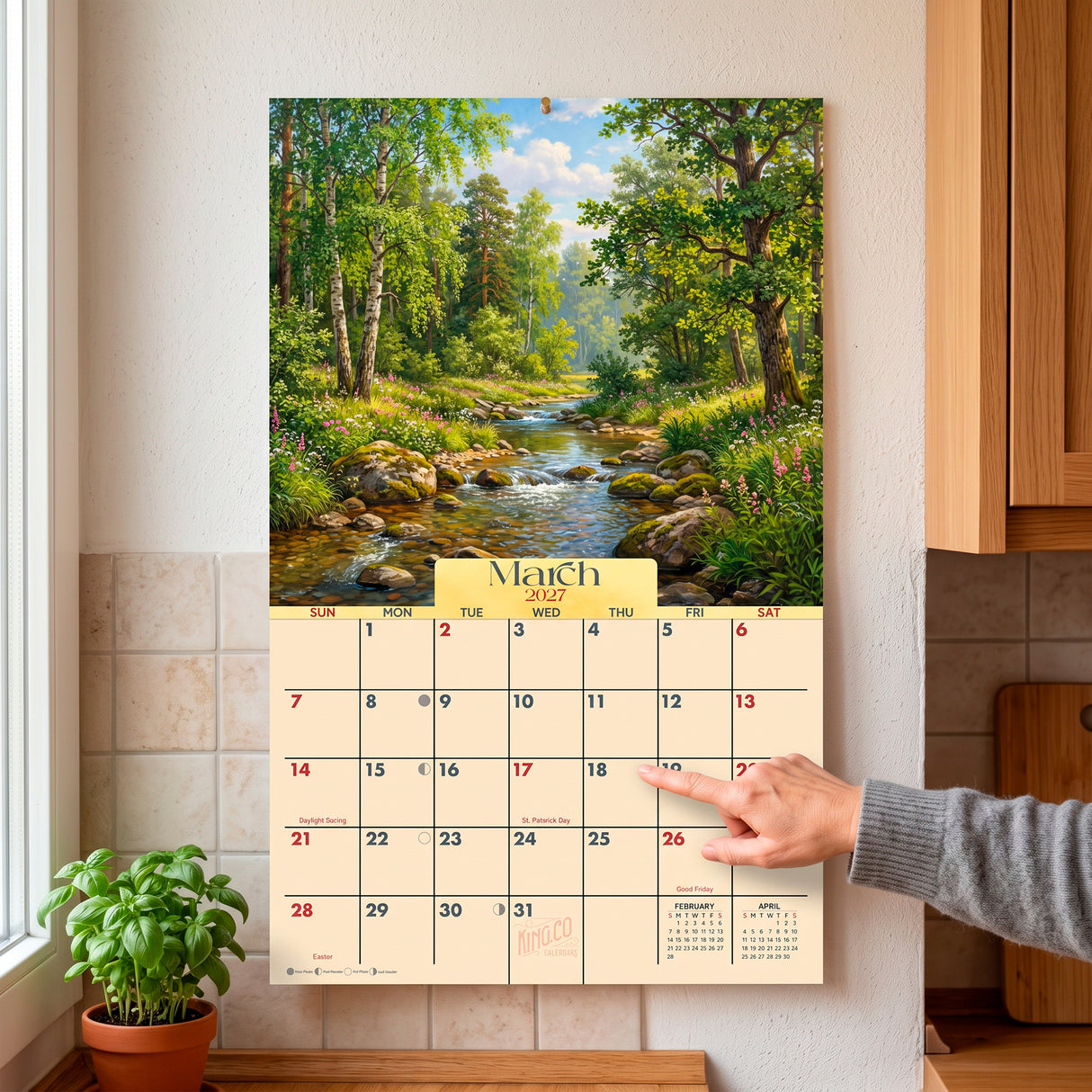 2027 Peaceful Streams Wall Calendar – 16-Month Landscape Art