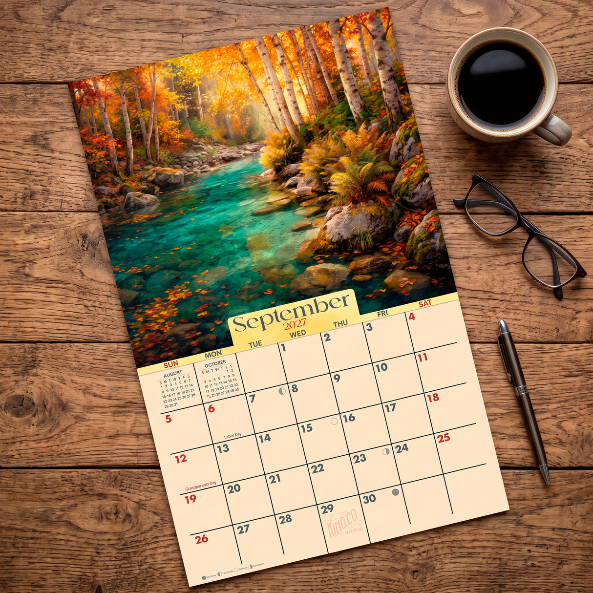 2027 Peaceful Streams Wall Calendar – 16-Month Landscape Art