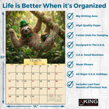 2027 Sloths Living Life Wall Calendar – 16-Month Illustrated Art