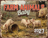 2027 Vintage Baby Farm Animals Wall Calendar – 16-Month Farm Art