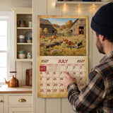 2027 Vintage Baby Farm Animals Wall Calendar – 16-Month Farm Art