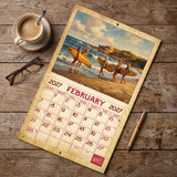 2027 Vintage Beach Life Wall Calendar – 16-Month Coastal Art