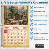 2027 Vintage Log Cabins Wall Calendar – 16-Month Artwork