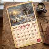 2027 Vintage Log Cabins Wall Calendar – 16-Month Artwork