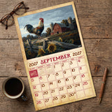 2027 Vintage Chickens Wall Calendar – 16-Month Farm Art