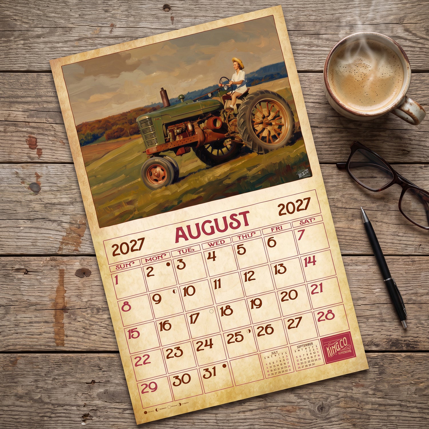2027 Vintage Farming Wall Calendar – 16-Month Agricultural Art