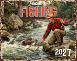 2027 Vintage Fishing Wall Calendar – 16-Month Angling Art