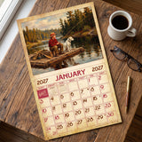 2027 Vintage Fishing Wall Calendar – 16-Month Angling Art