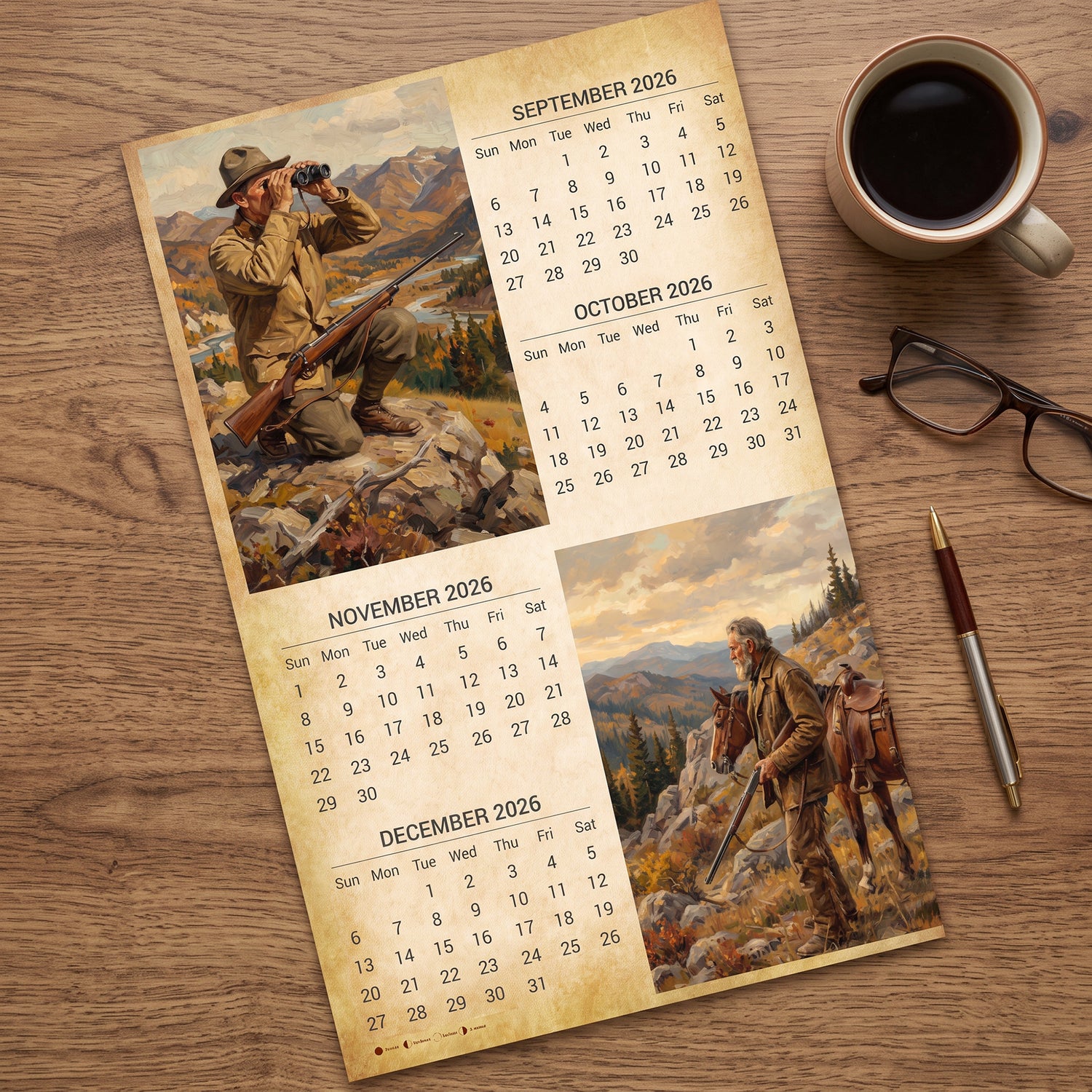 2027 Vintage Hunting Wall Calendar – 16-Month Sporting Art