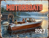 2027 Vintage Motorboats Wall Calendar – 16-Month Boating Art