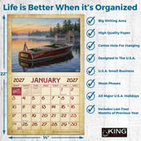 2027 Vintage Motorboats Wall Calendar – 16-Month Boating Art