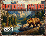 2027 Vintage National Parks Wall Calendar – 16-Month Travel Art