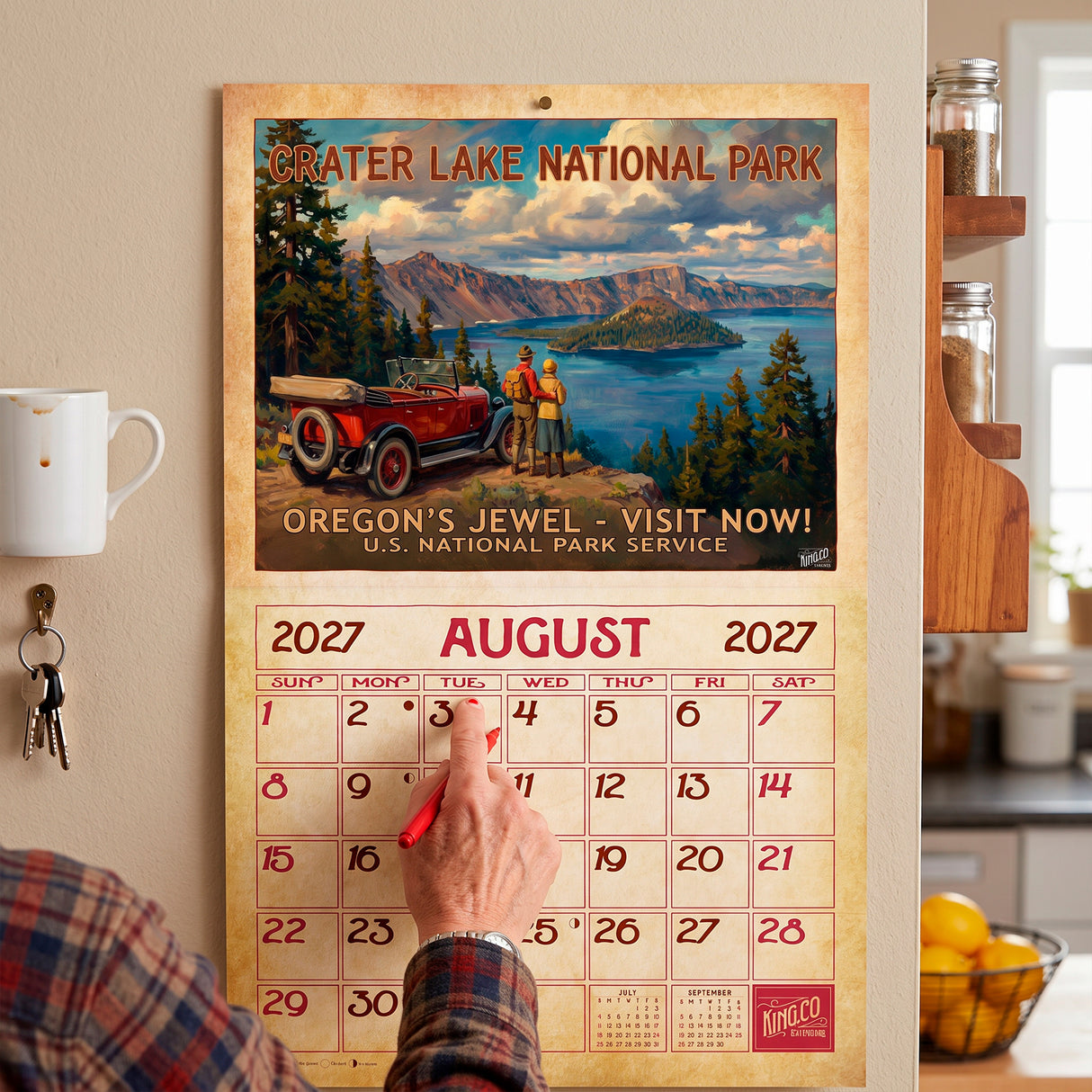 2027 Vintage National Parks Wall Calendar – 16-Month Travel Art