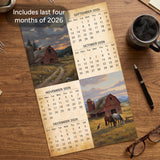 2027 Vintage Country Barns Wall Calendar – 16-Month Farm Art