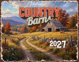 2027 Vintage Country Barns Wall Calendar – 16-Month Farm Art