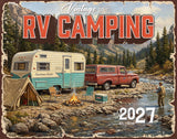 2027 Vintage RV Camping Wall Calendar – 16-Month Retro Art