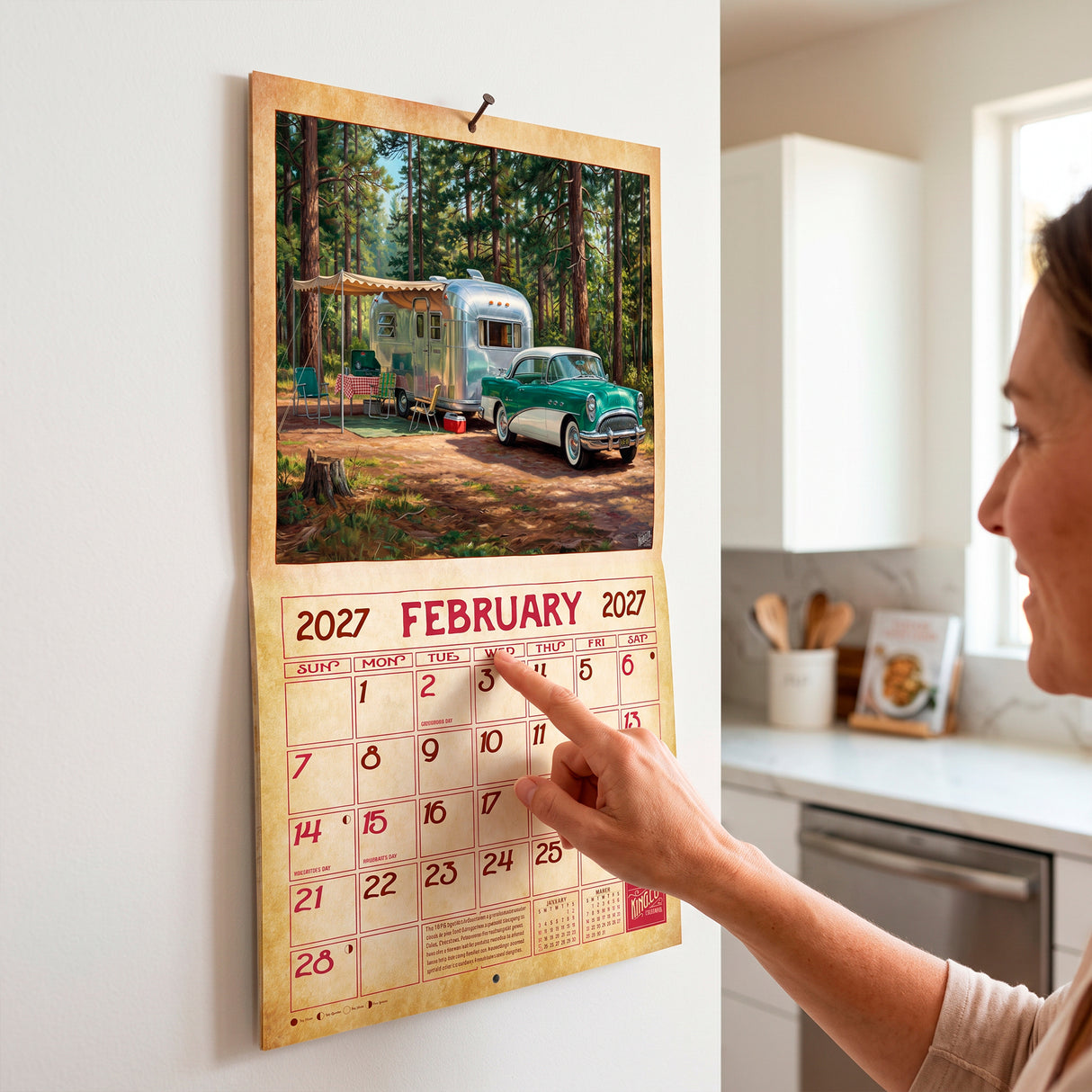2027 Vintage RV Camping Wall Calendar – 16-Month Retro Art