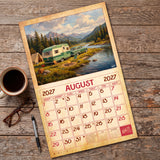 2027 Vintage RV Camping Wall Calendar – 16-Month Retro Art
