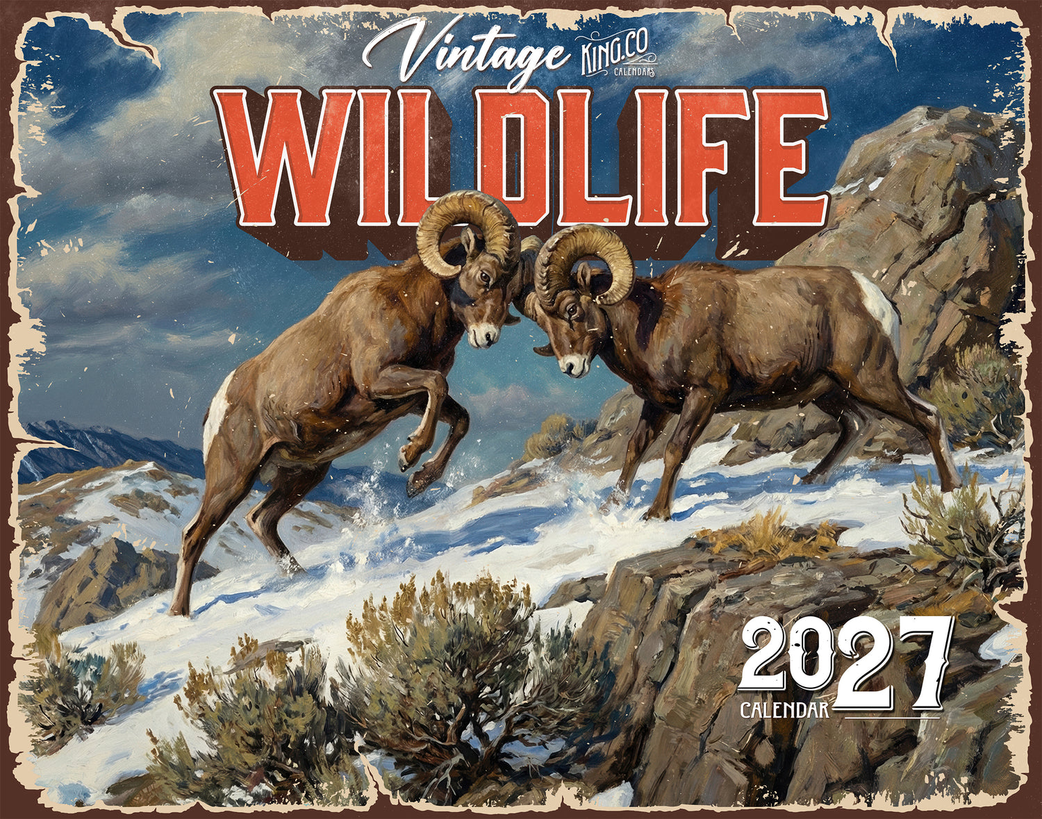 2027 Vintage Wildlife Wall Calendar – 16-Month Wildlife Art