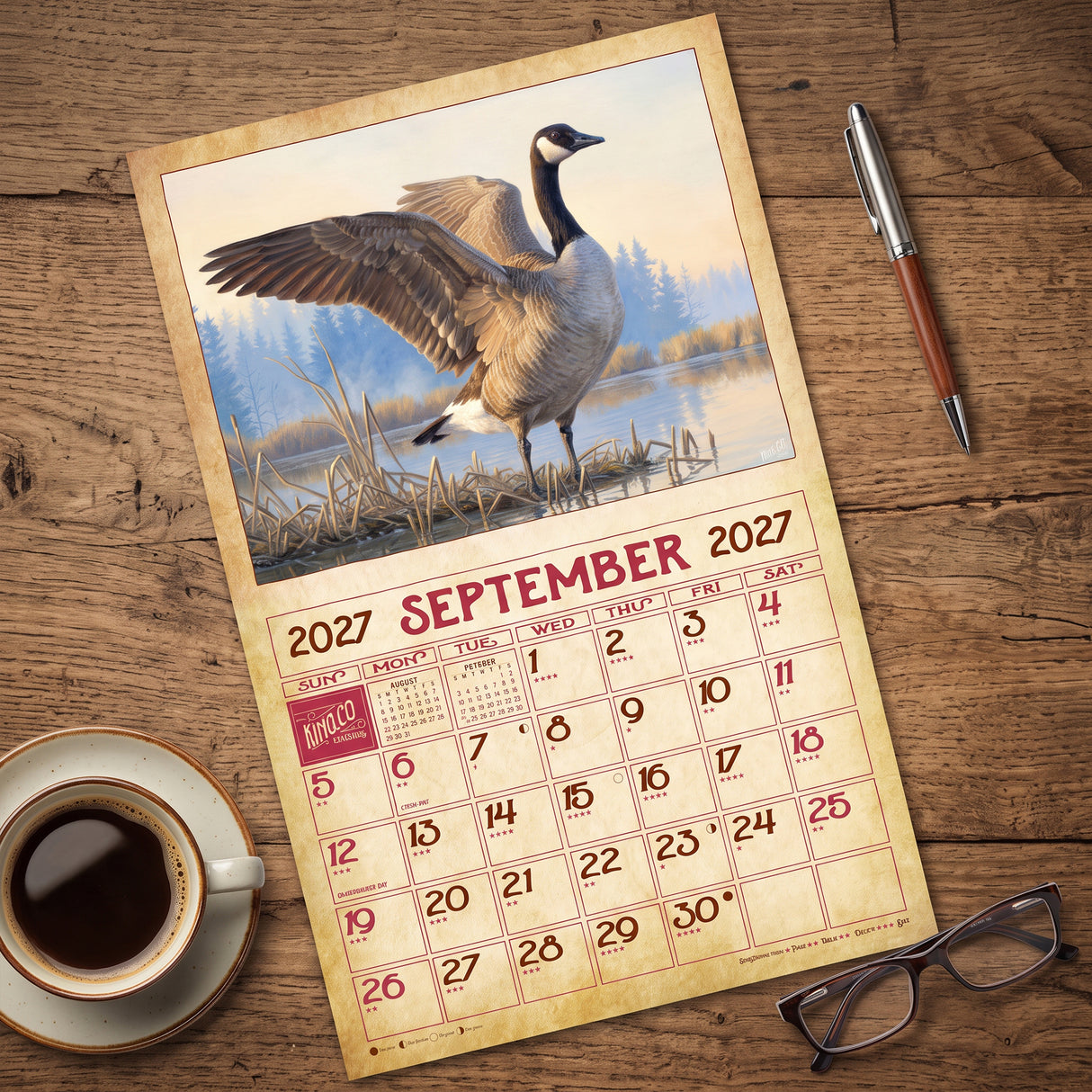 2027 Vintage Wildlife Wall Calendar – 16-Month Wildlife Art