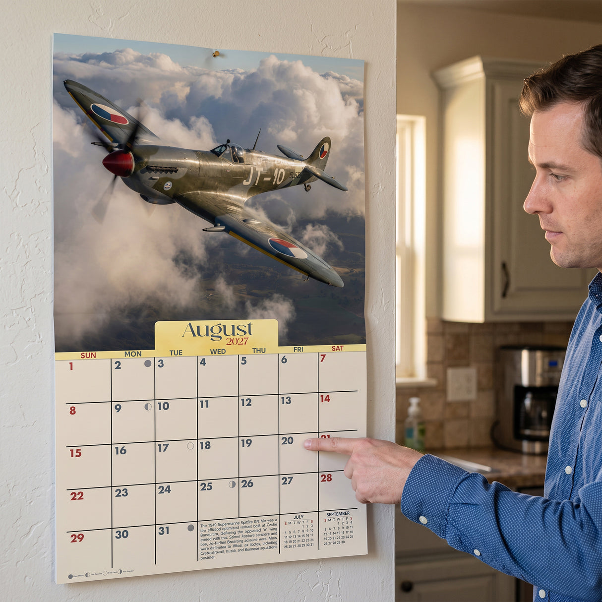 2027 Warbirds Classic Warplanes Illustrated Wall Calendar – 16-Month