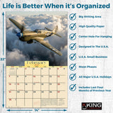 2027 Warbirds Classic Warplanes Illustrated Wall Calendar – 16-Month