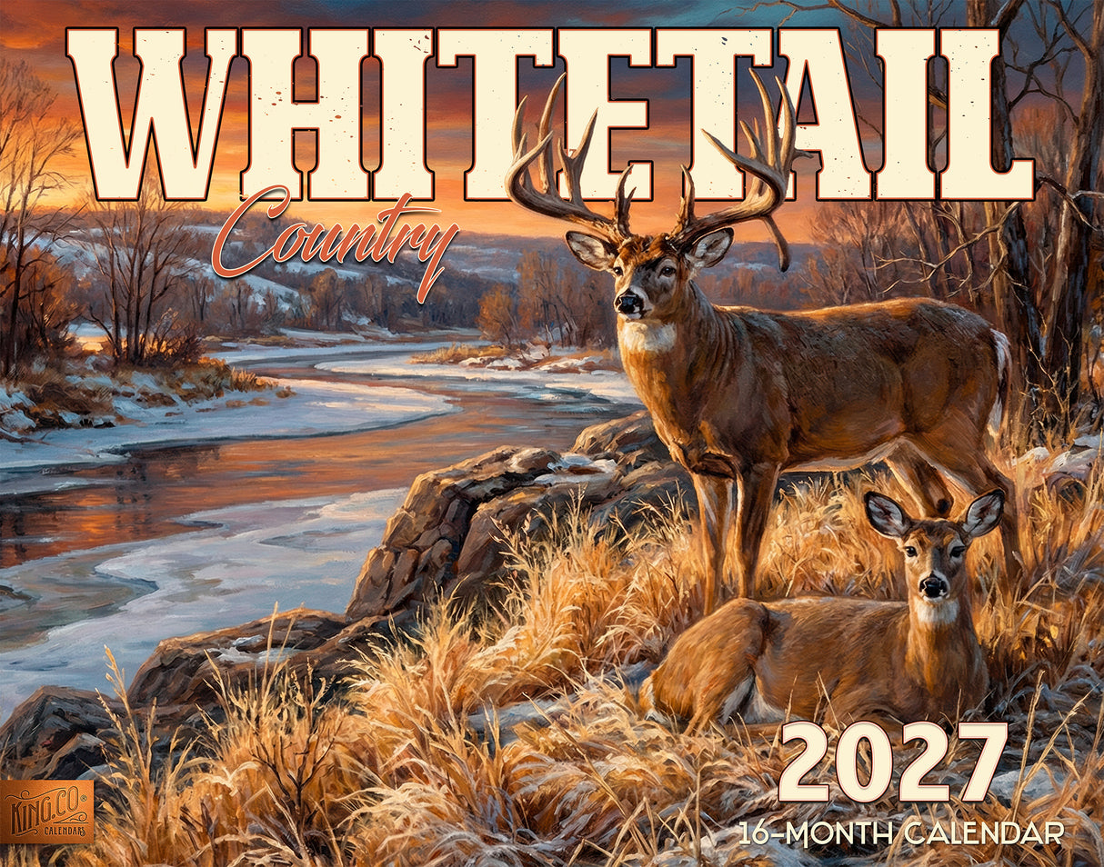 2027 Whitetail Country Wall Calendar – 16-Month Wildlife Art
