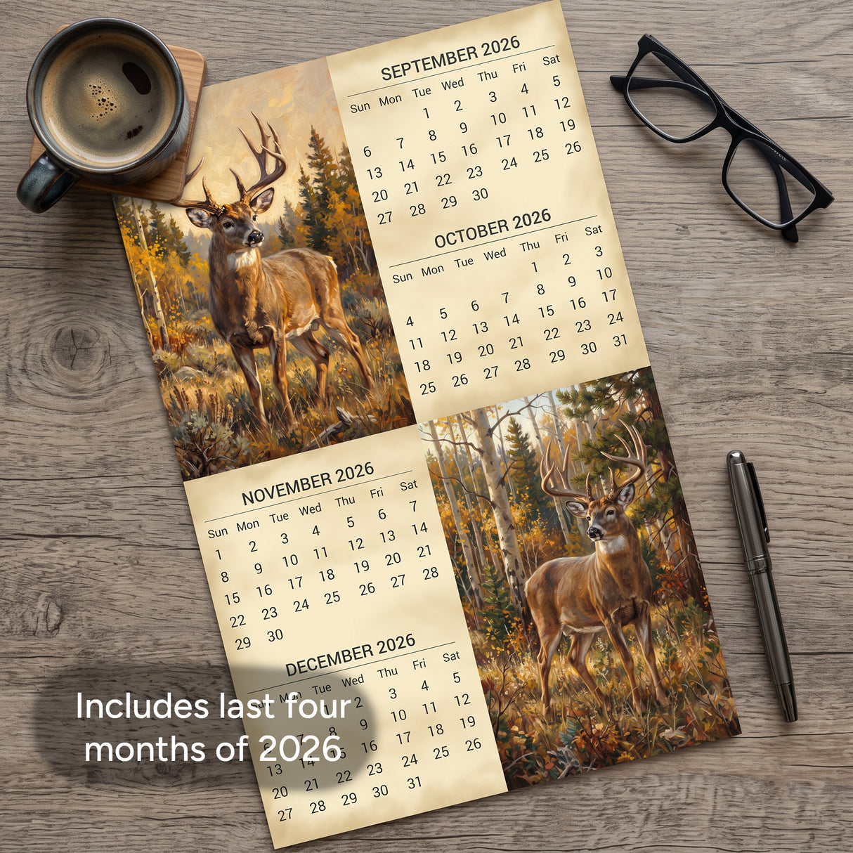 2027 Whitetail Signature Series Wall Calendar – 16-Month Bucks