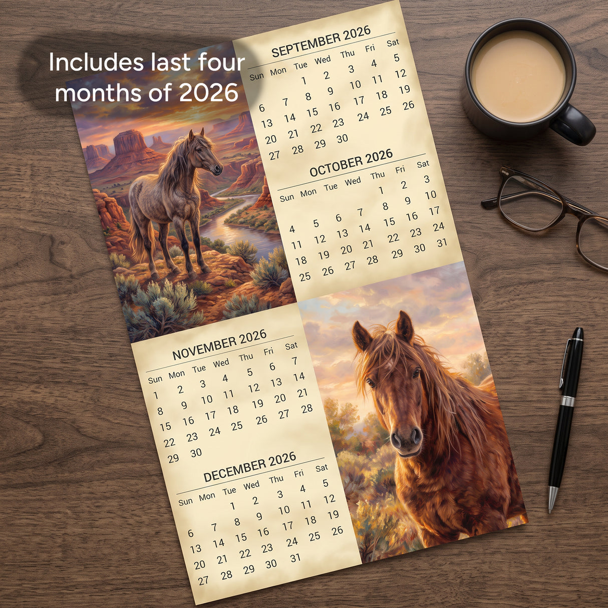 2027 Wild Horses Wall Calendar – 16-Month Mustang Photography