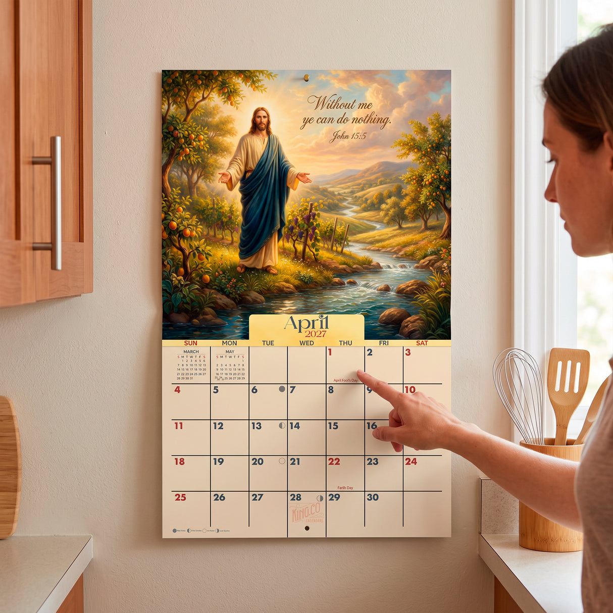 2027 Words of Jesus Wall Calendar – 16-Month Scripture Art