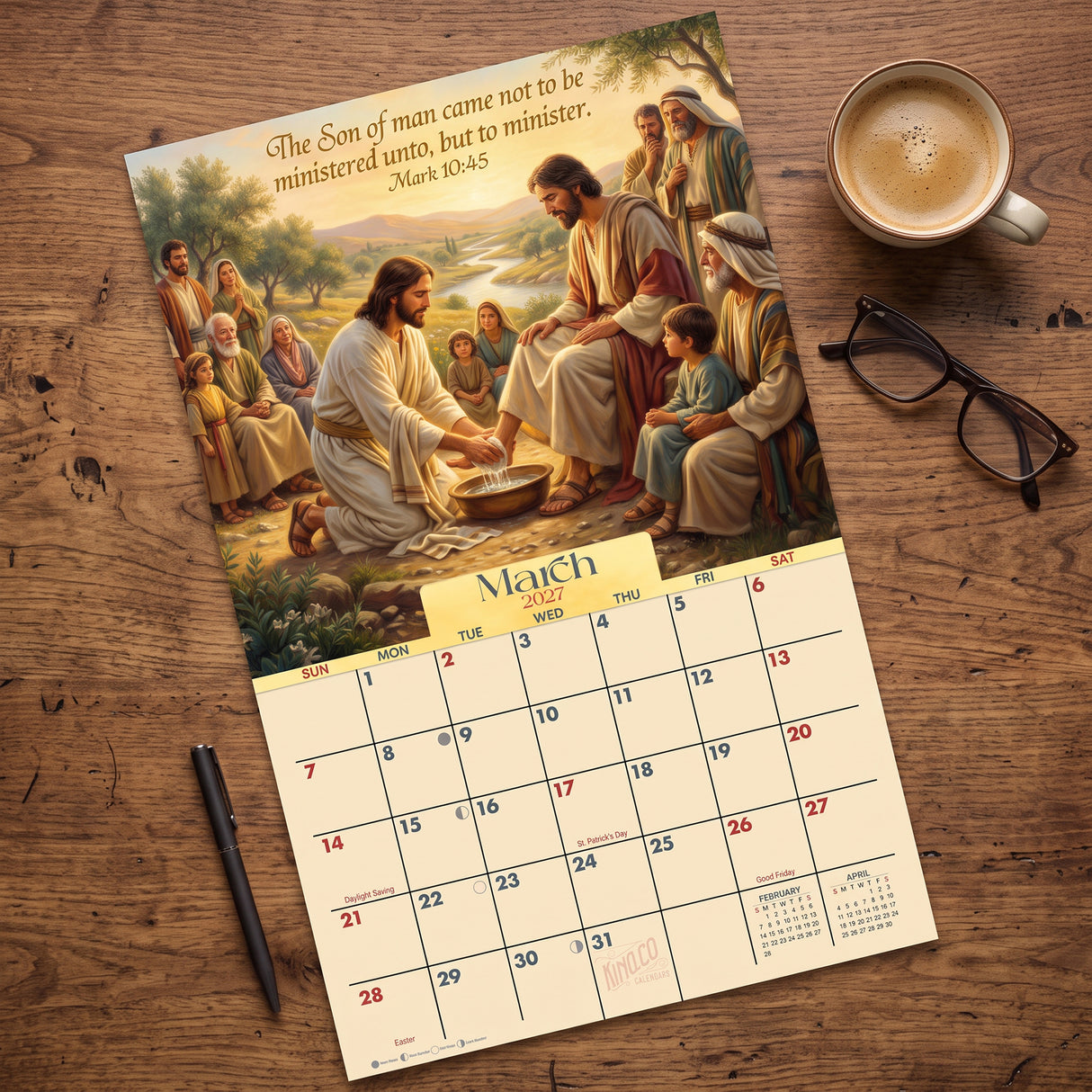 2027 Words of Jesus Wall Calendar – 16-Month Scripture Art