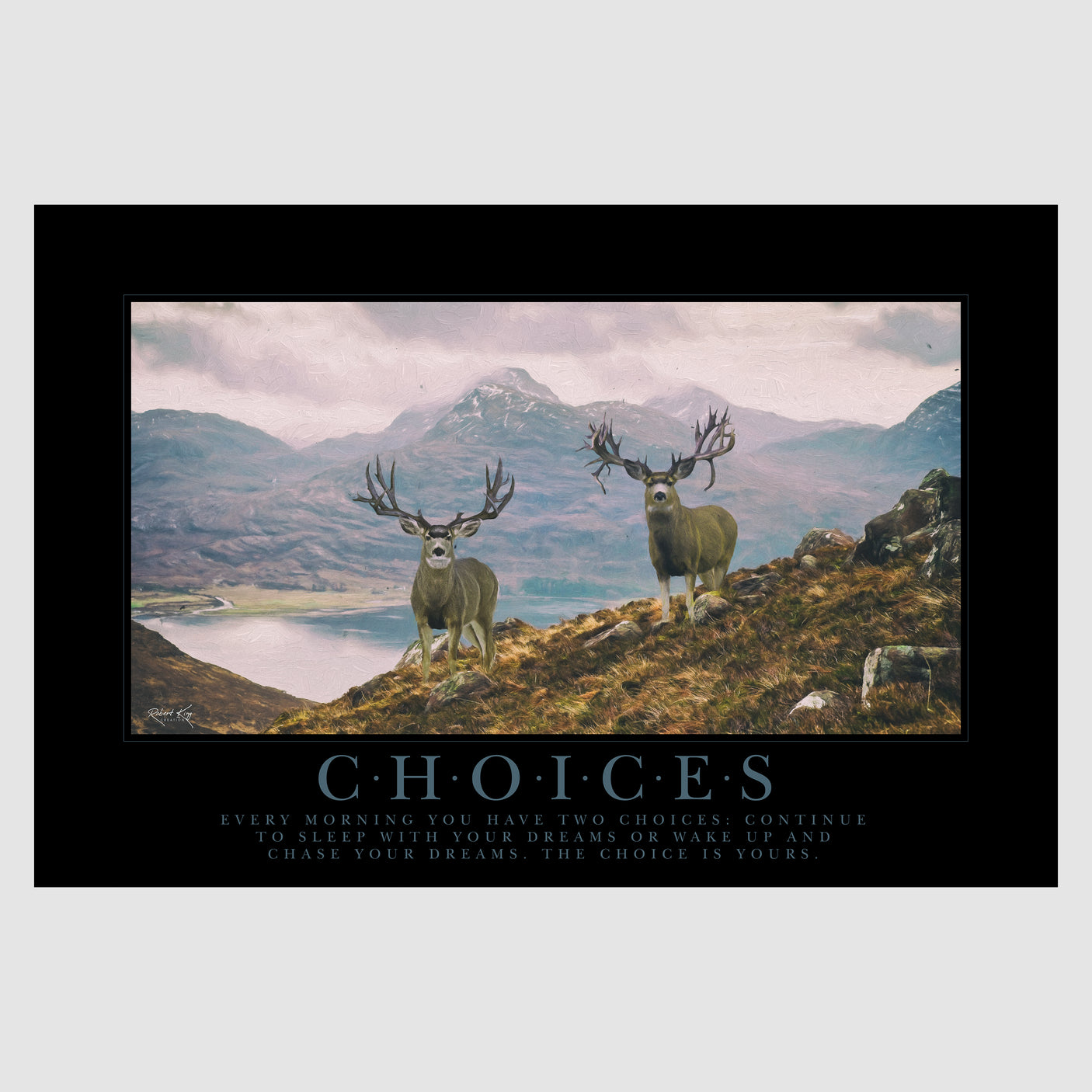 Choices Motivational Mule Deer Print