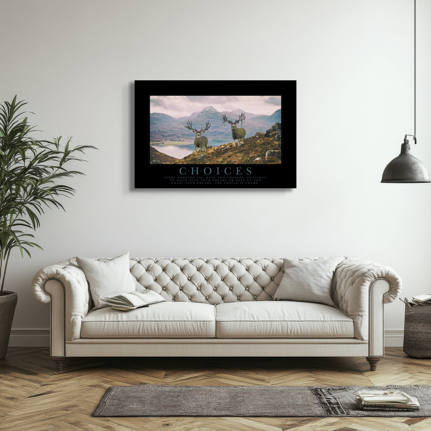 Choices Motivational Mule Deer Print